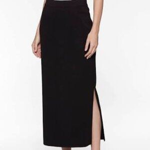 Exclusively MISOOK Mylana Black Stretch Knit Maxi Pencil Skirt Side Slit Size M